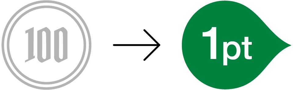 100円 1ポイント