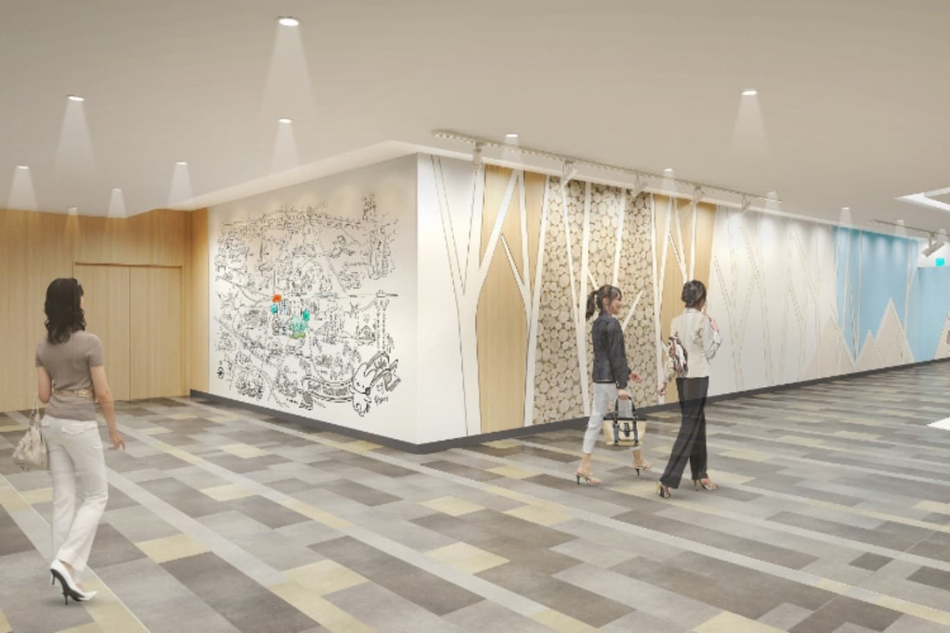 立川の街並み壁面アート