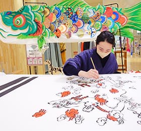 第二回江戸手書き 鯉のぼりライブアート