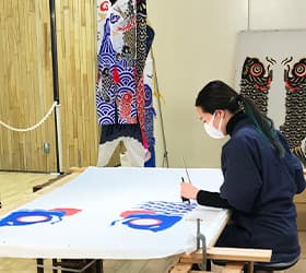 江戸手描き鯉のぼりライブアート