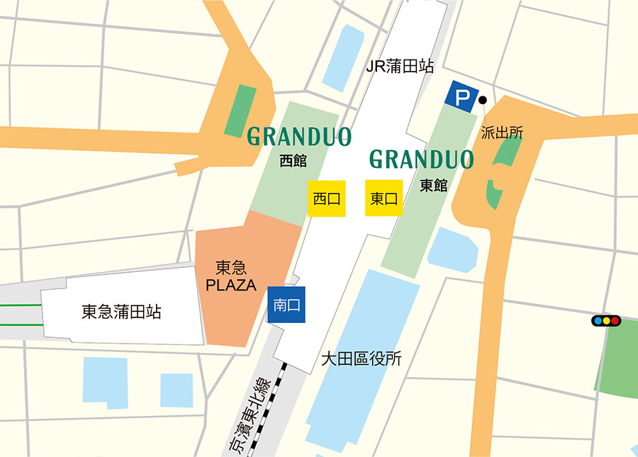 GRANDUO蒲田周邊地圖