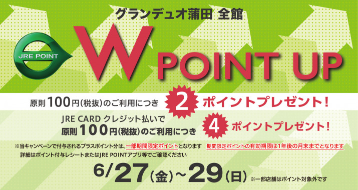 ＜JRE POINT＞6月のWポイントアップキャンペーン