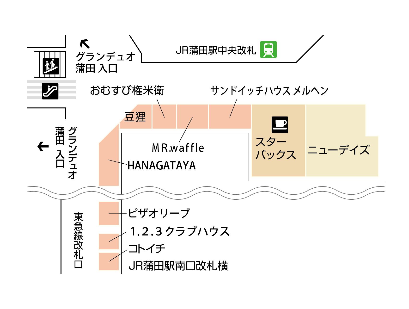 駅構内 フロアガイド グランデュオ蒲田