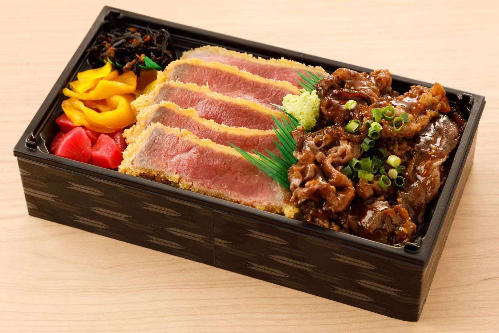 牛カツとカルビのミックス弁当