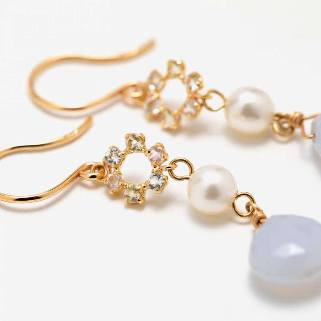 ブルーカルセドニー ピアス🩵