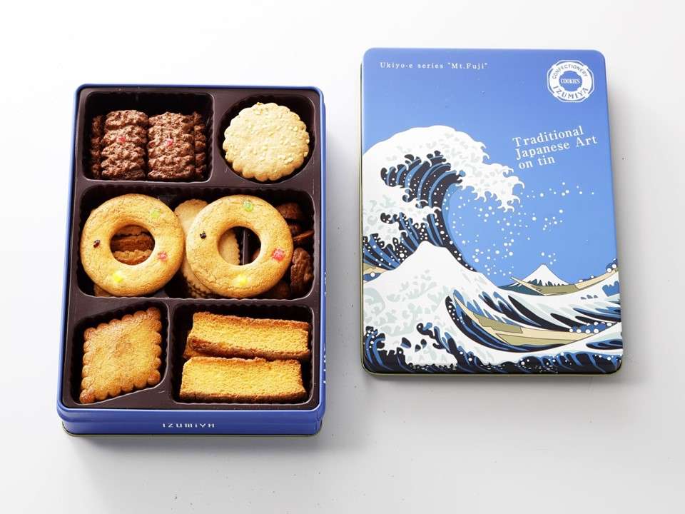 オリジナルクッキーズ波アート缶