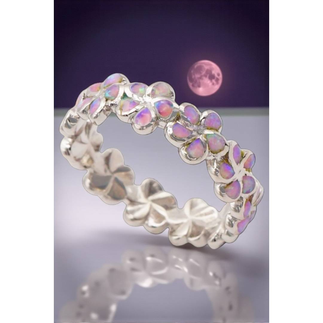 新作ピンクムーンプルメリアリング