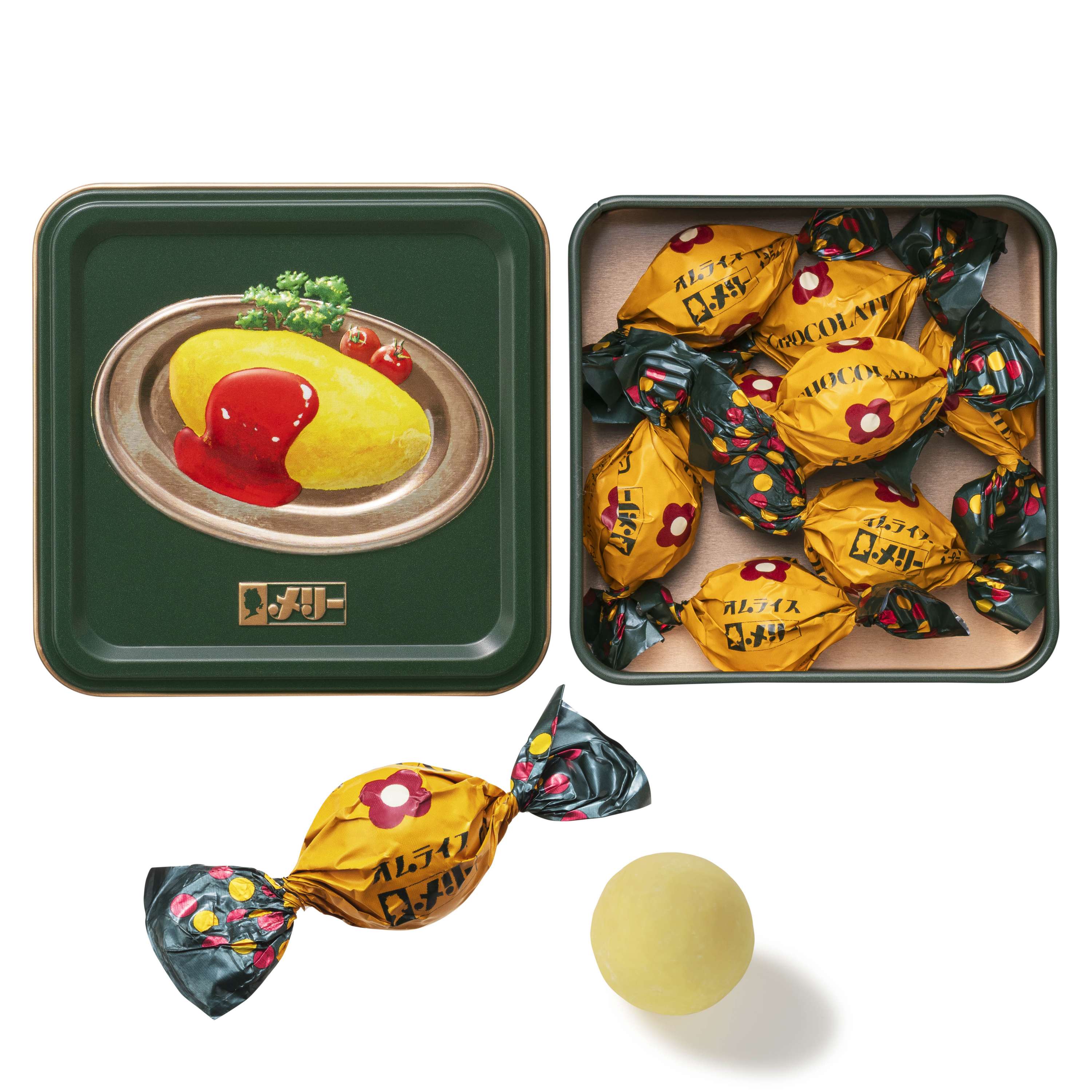 はじけるキャンディチョコレート。オムライス缶