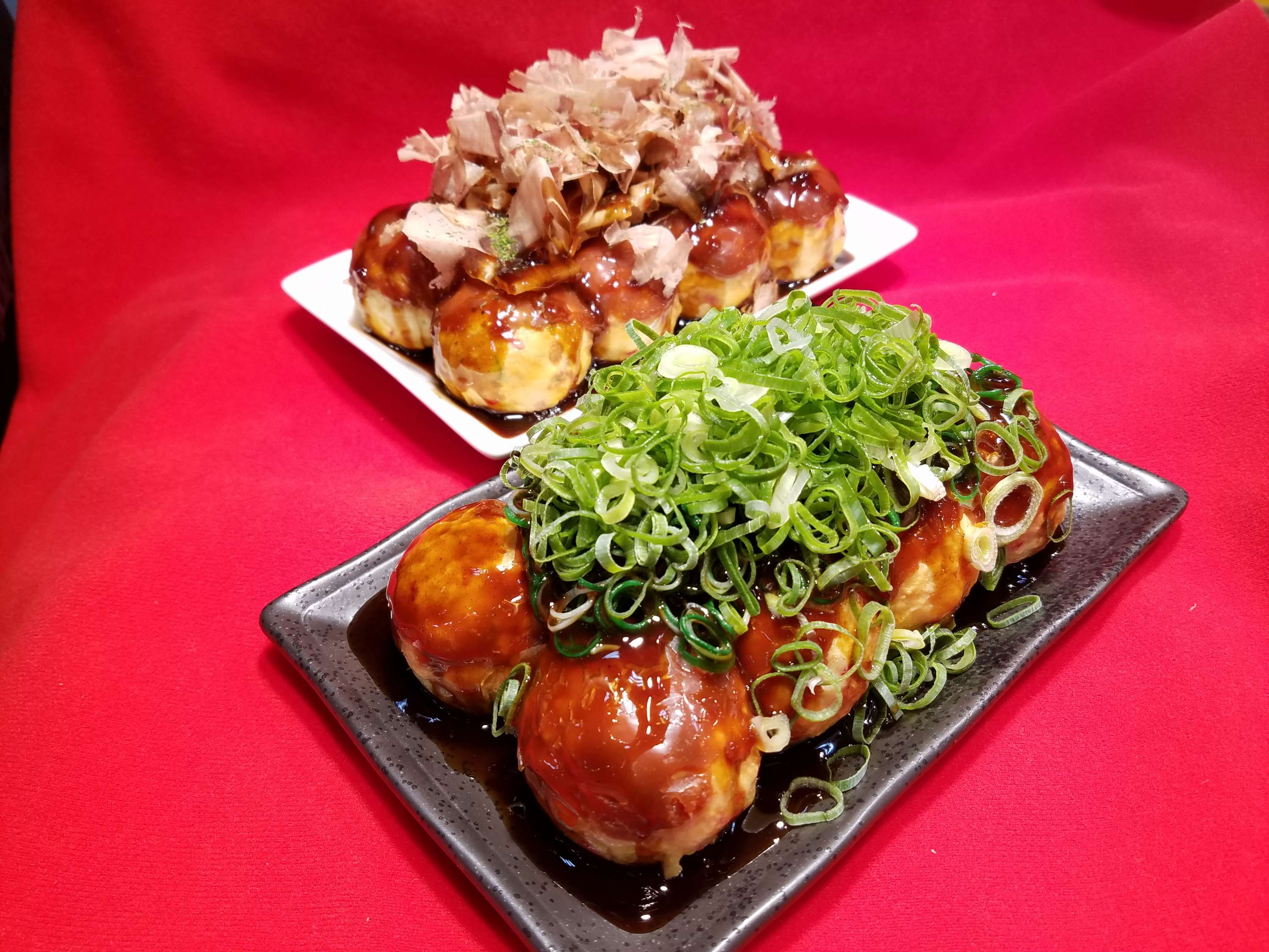 九条ねぎたこ焼き、花かつおたこ焼き