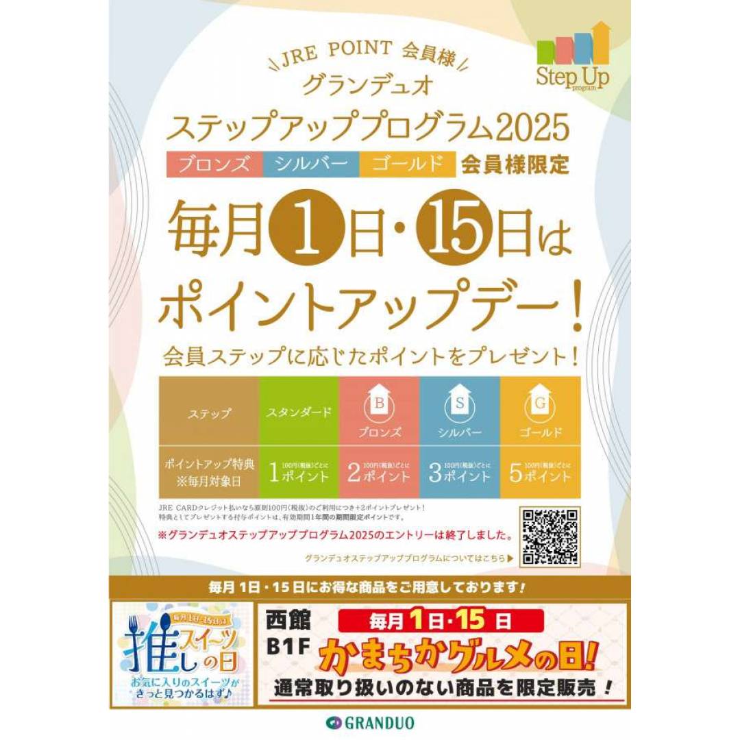 毎月1日・15日 グランデュオステップアッププログラム2025