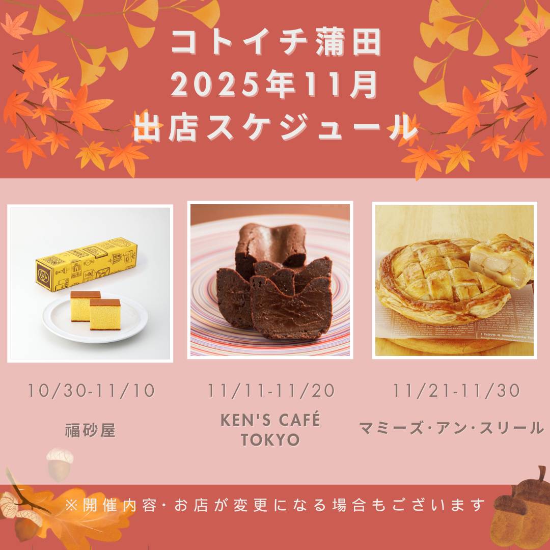 【コトイチ】2025年11月出店スケジュールご紹介