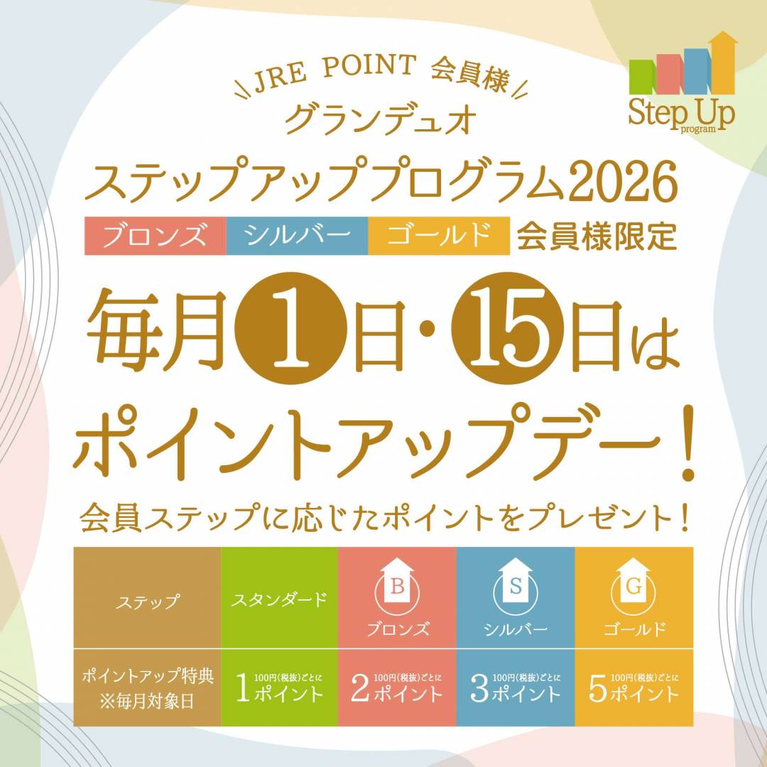 毎月1日・15日 グランデュオステップアッププログラム2026